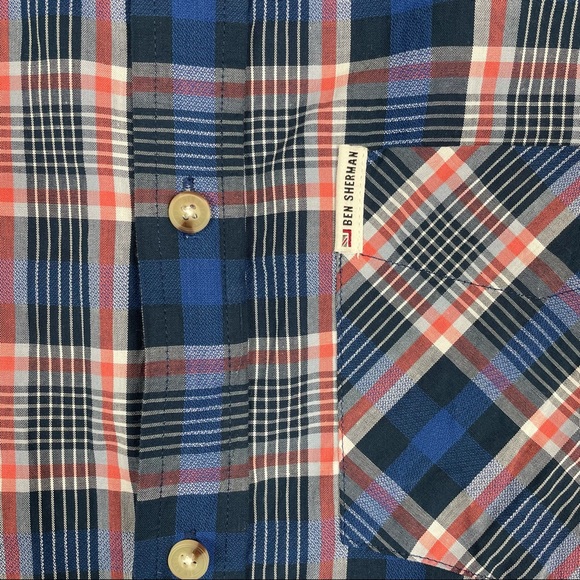 Ben Sherman Original Blue Plaid Button Down Shirt - Picture 5 of 7
